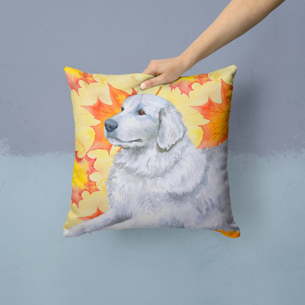 Maremma Sheepdog Fall Decorative Throw Pillow 14x14 Indoor Outdoor Accent Cushion, Fabric Cover with Insert for Sofa, Bed, Porch & Living Room