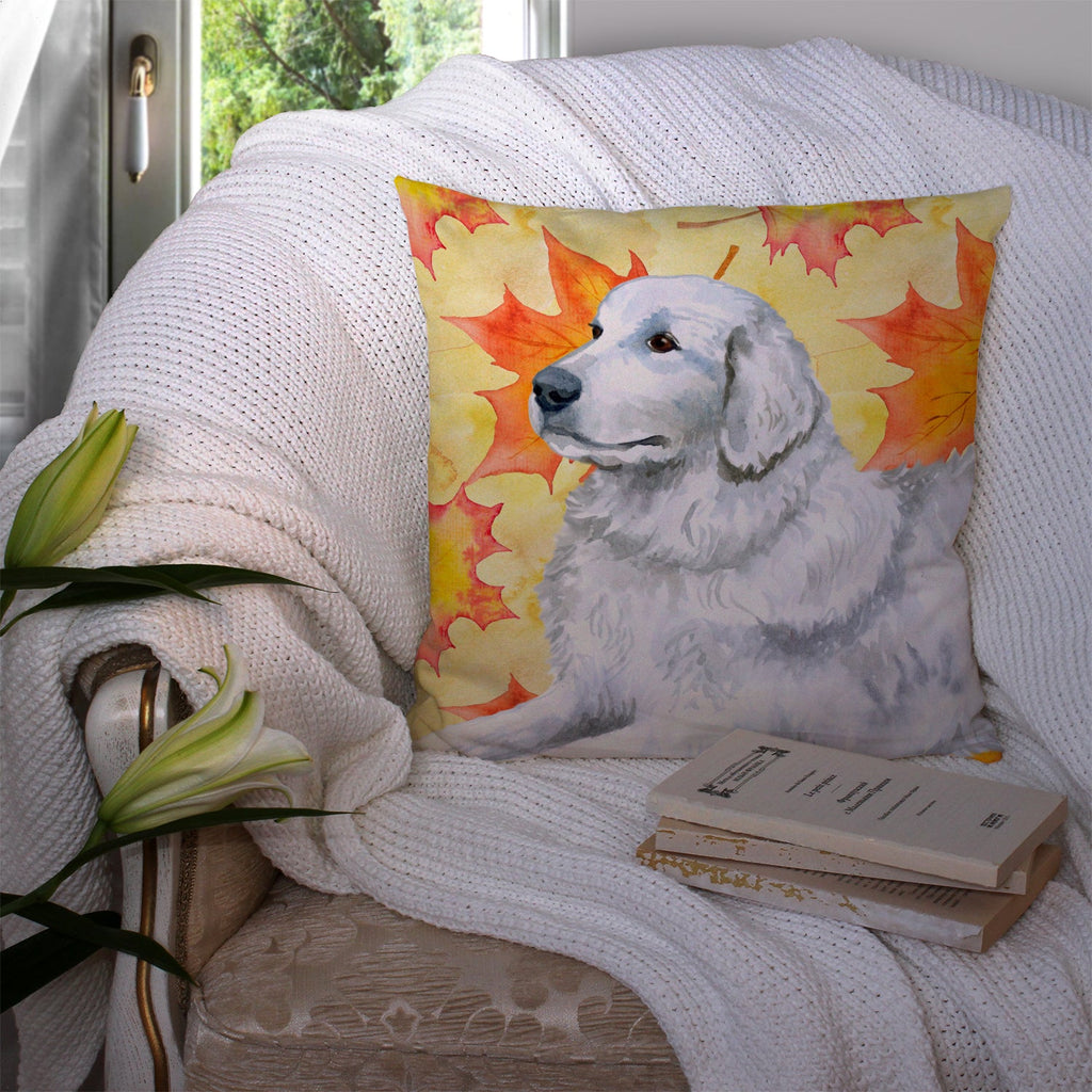 Maremma Sheepdog Fall Decorative Throw Pillow 14x14 Indoor Outdoor Accent Cushion, Fabric Cover with Insert for Sofa, Bed, Porch & Living Room