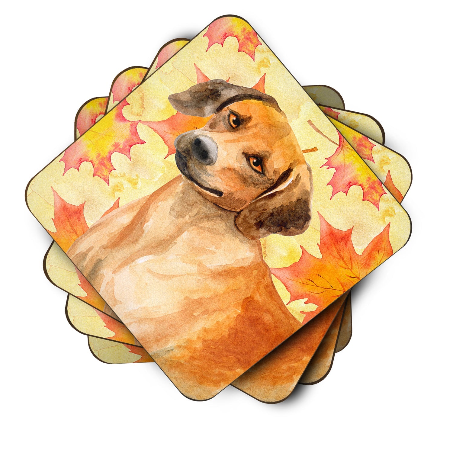 Rhodesian Ridgeback Fall Foam Coasters Set of 4 Cup Coasters for Indoor Outdoor, Tabletop Protection, Anti Slip, Mouse pad Material