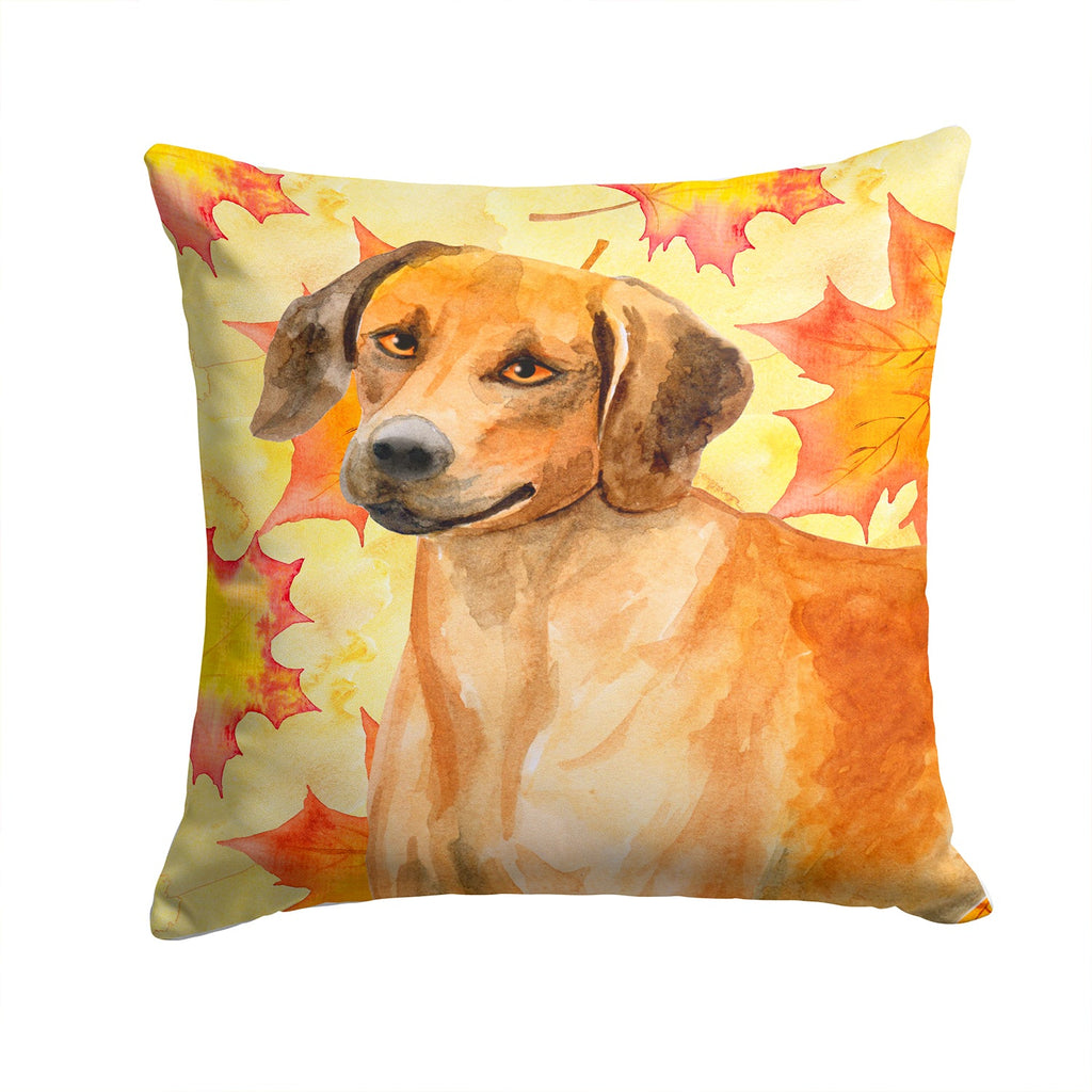 Rhodesian Ridgeback Fall Decorative Throw Pillow 14x14 Indoor Outdoor Accent Cushion, Fabric Cover with Insert for Sofa, Bed, Porch & Living Room