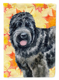 Black Russian Terrier Fall House Flag 28x40 Porch Sleeve Pole Decorative Outside Yard Banner Artwork Wall Hanging, Polyester