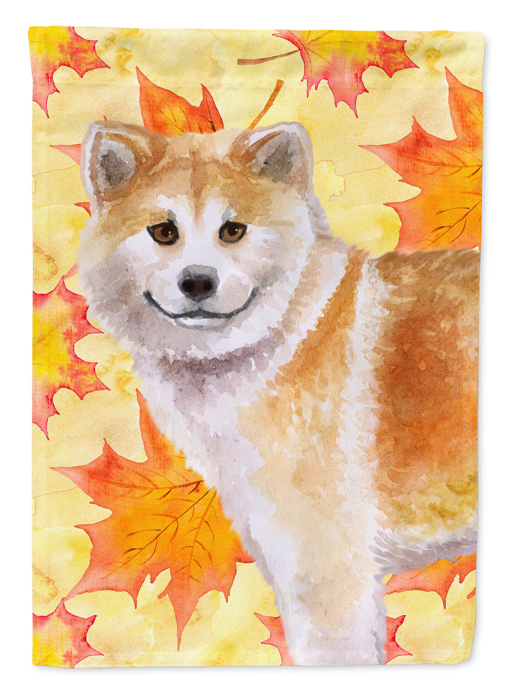 Shiba Inu Fall House Flag 28x40 Porch Sleeve Pole Decorative Outside Yard Banner Artwork Wall Hanging, Polyester
