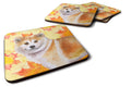 Shiba Inu Fall Foam Coasters Set of 4 Cup Coasters for Indoor Outdoor, Tabletop Protection, Anti Slip, Mouse pad Material