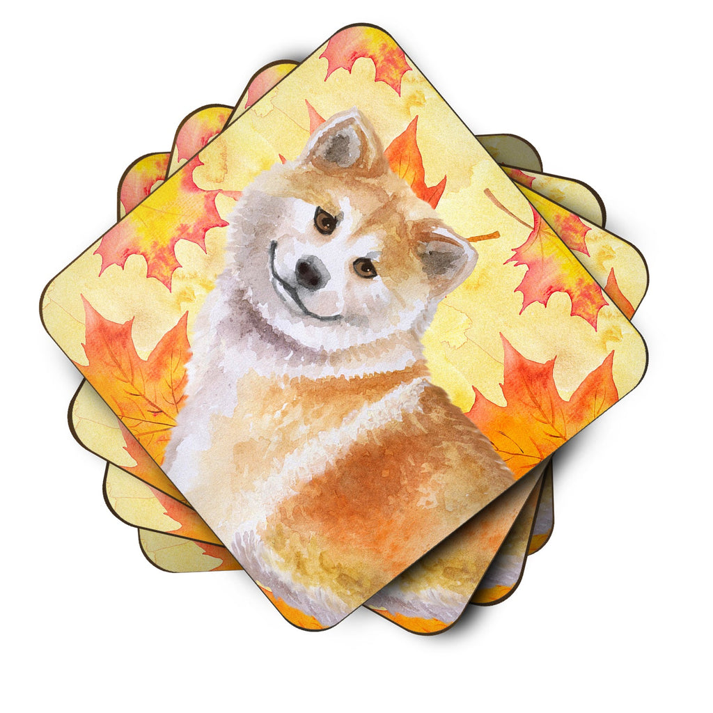 Shiba Inu Fall Foam Coasters Set of 4 Cup Coasters for Indoor Outdoor, Tabletop Protection, Anti Slip, Mouse pad Material