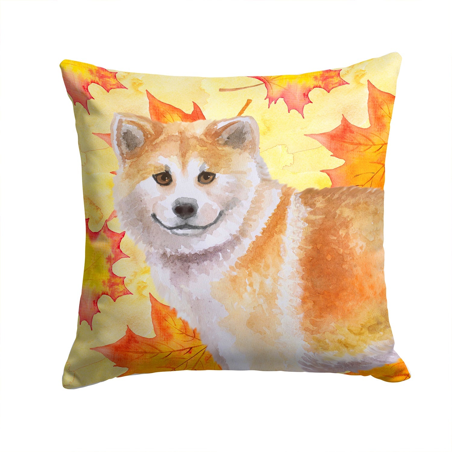 Shiba Inu Fall Decorative Throw Pillow 14x14 Indoor Outdoor Accent Cushion, Fabric Cover with Insert for Sofa, Bed, Porch & Living Room