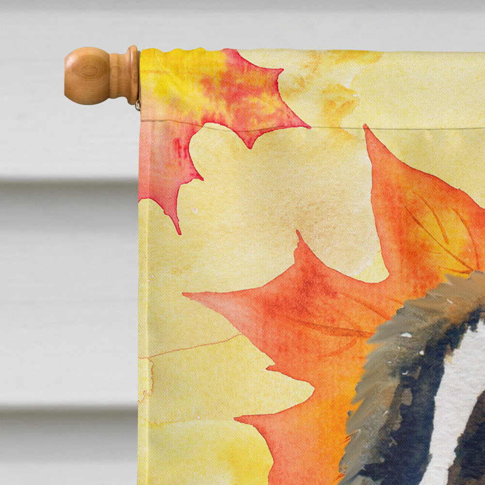 Saint Bernard Fall House Flag 28x40 Porch Sleeve Pole Decorative Outside Yard Banner Artwork Wall Hanging, Polyester