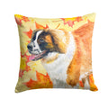 Saint Bernard Fall Decorative Throw Pillow 14x14 Indoor Outdoor Accent Cushion, Fabric Cover with Insert for Sofa, Bed, Porch & Living Room