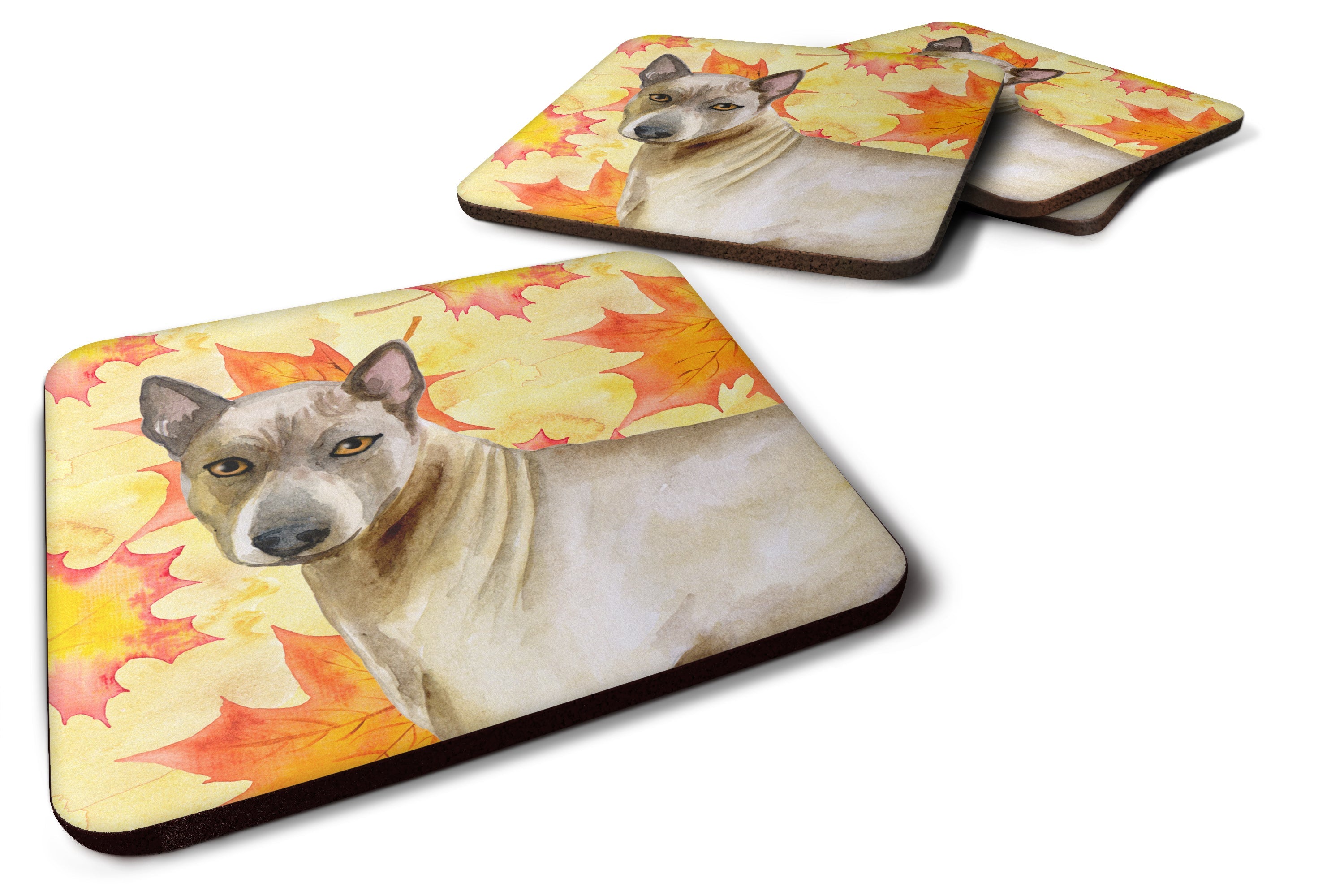 Thai Ridgeback Fall Foam Coasters Set of 4 Cup Coasters for Indoor Outdoor, Tabletop Protection, Anti Slip, Mouse pad Material