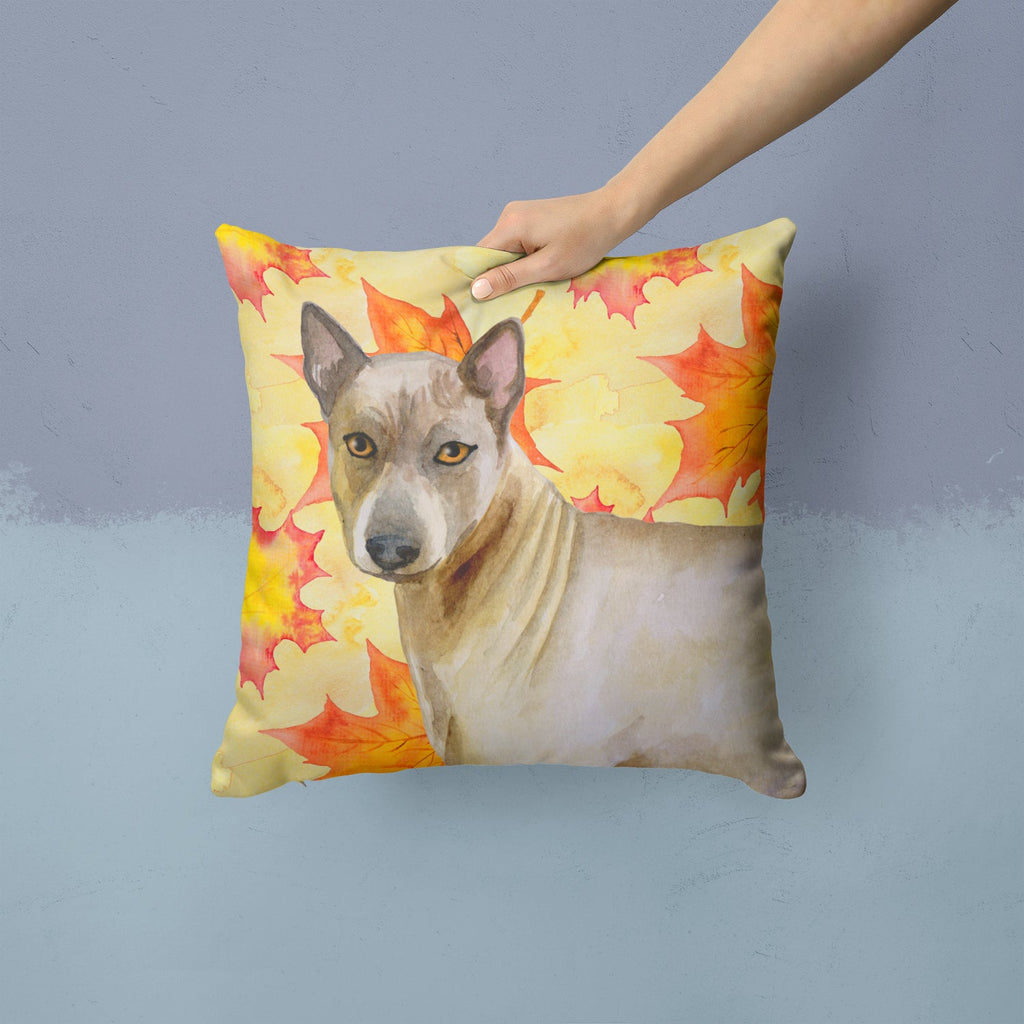Thai Ridgeback Fall Decorative Throw Pillow 14x14 Indoor Outdoor Accent Cushion, Fabric Cover with Insert for Sofa, Bed, Porch & Living Room