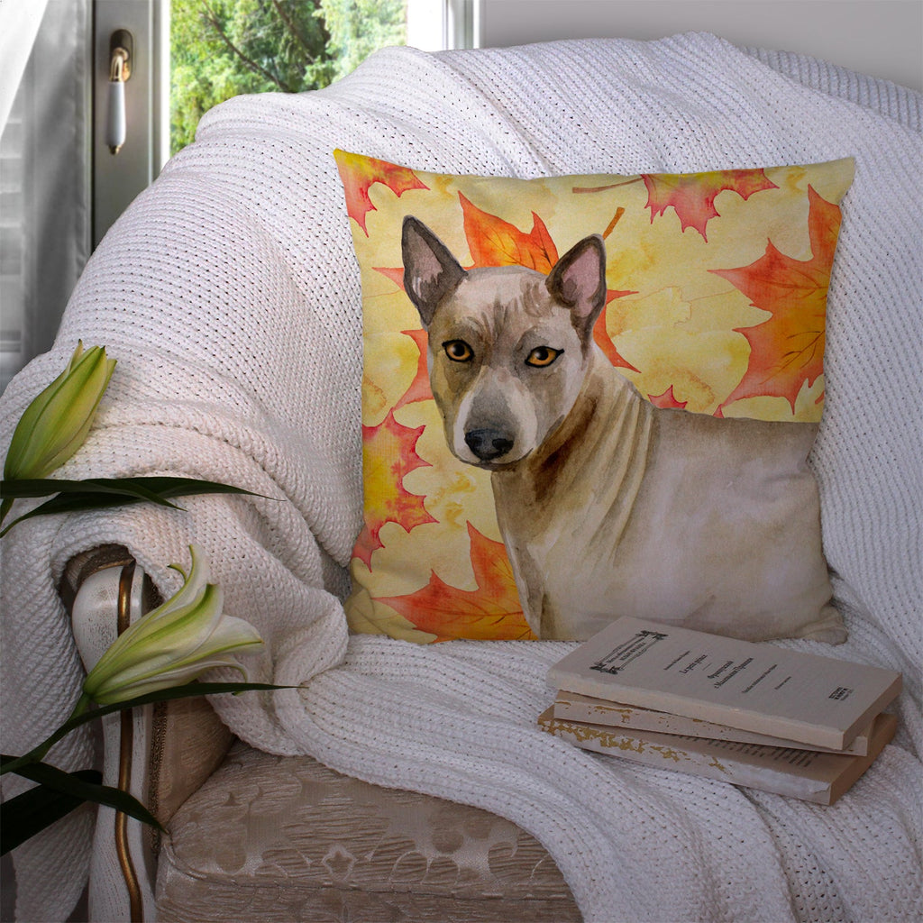 Thai Ridgeback Fall Decorative Throw Pillow 14x14 Indoor Outdoor Accent Cushion, Fabric Cover with Insert for Sofa, Bed, Porch & Living Room