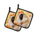 Pekingese Fall Pot Holder Set of 2 Heat Resistant Quilted Hot Pads 7.5 x 7.5 Inch, Insulated Kitchen Trivets for Cooking & Baking
