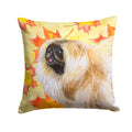 Pekingese Fall Decorative Throw Pillow 14x14 Indoor Outdoor Accent Cushion, Fabric Cover with Insert for Sofa, Bed, Porch & Living Room