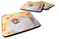 Pomeranian Fall Foam Coasters Set of 4 Cup Coasters for Indoor Outdoor, Tabletop Protection, Anti Slip, Mouse pad Material
