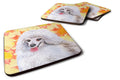 Medium White Poodle Fall Foam Coasters Set of 4 Cup Coasters for Indoor Outdoor, Tabletop Protection, Anti Slip, Mouse pad Material