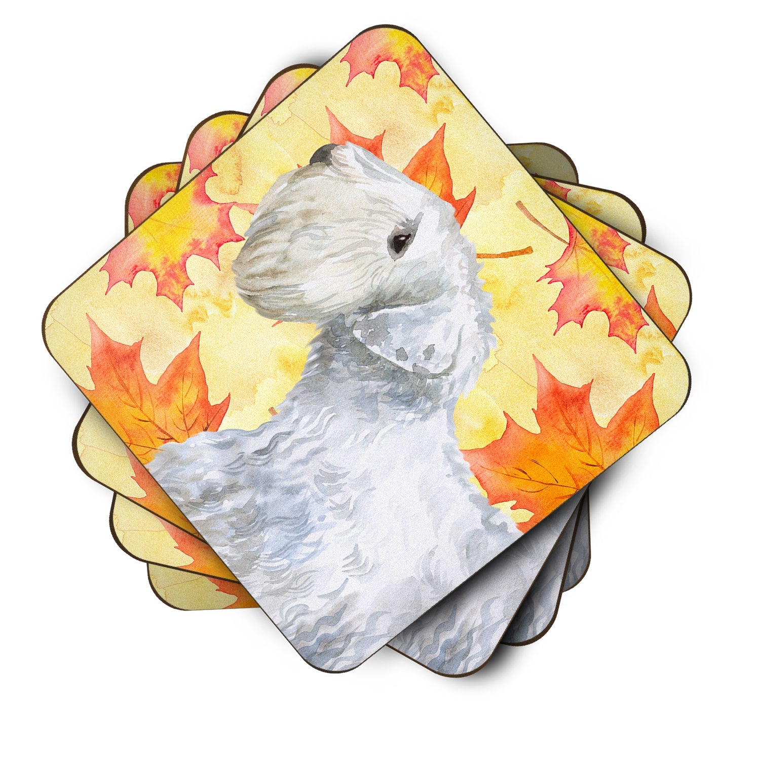 Sealyham Terrier Fall Foam Coasters Set of 4 Cup Coasters for Indoor Outdoor, Tabletop Protection, Anti Slip, Mouse pad Material
