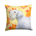 Sealyham Terrier Fall Decorative Throw Pillow 14x14 Indoor Outdoor Accent Cushion, Fabric Cover with Insert for Sofa, Bed, Porch & Living Room