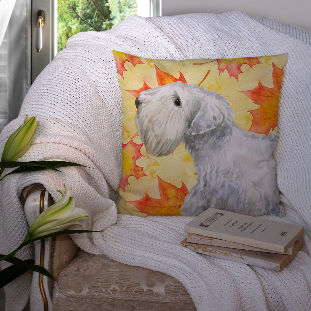 Sealyham Terrier Fall Decorative Throw Pillow 14x14 Indoor Outdoor Accent Cushion, Fabric Cover with Insert for Sofa, Bed, Porch & Living Room