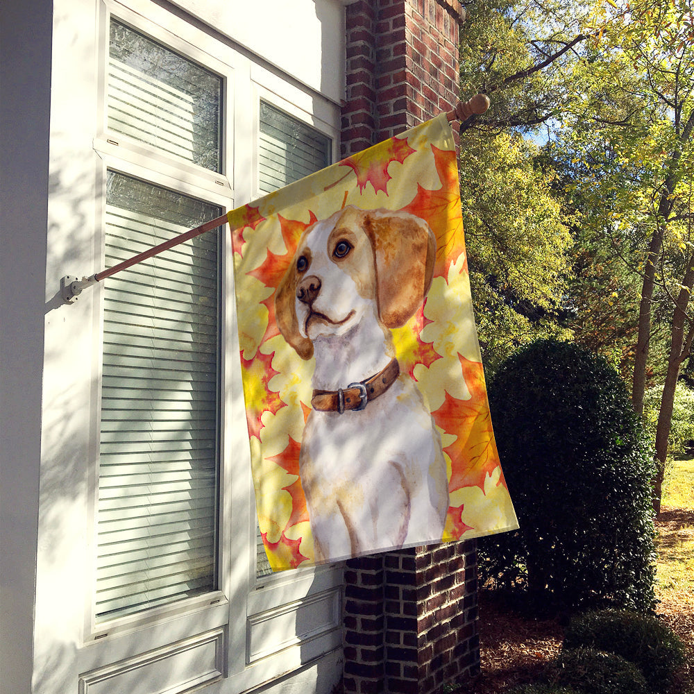 Beagle Fall House Flag 28x40 Porch Sleeve Pole Decorative Outside Yard Banner Artwork Wall Hanging, Polyester