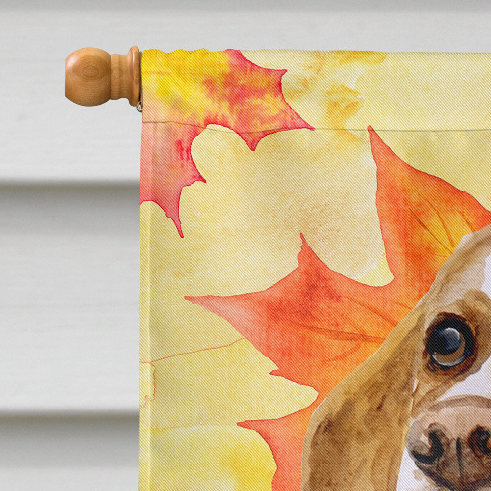 Beagle Fall House Flag 28x40 Porch Sleeve Pole Decorative Outside Yard Banner Artwork Wall Hanging, Polyester