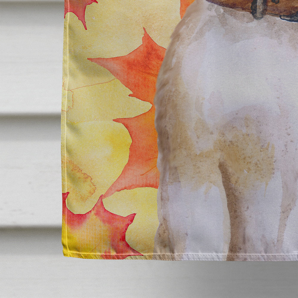 Beagle Fall House Flag 28x40 Porch Sleeve Pole Decorative Outside Yard Banner Artwork Wall Hanging, Polyester