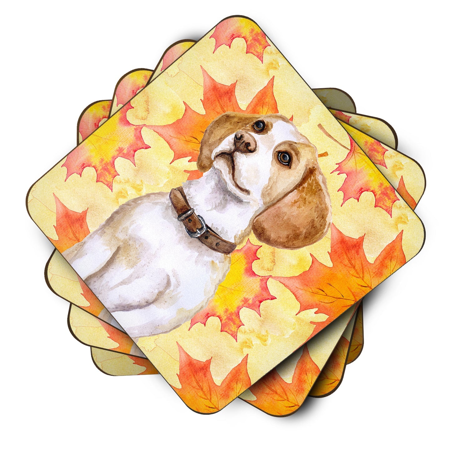 Beagle Fall Foam Coasters Set of 4 Cup Coasters for Indoor Outdoor, Tabletop Protection, Anti Slip, Mouse pad Material