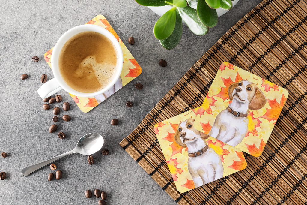 Beagle Fall Foam Coasters Set of 4 Cup Coasters for Indoor Outdoor, Tabletop Protection, Anti Slip, Mouse pad Material