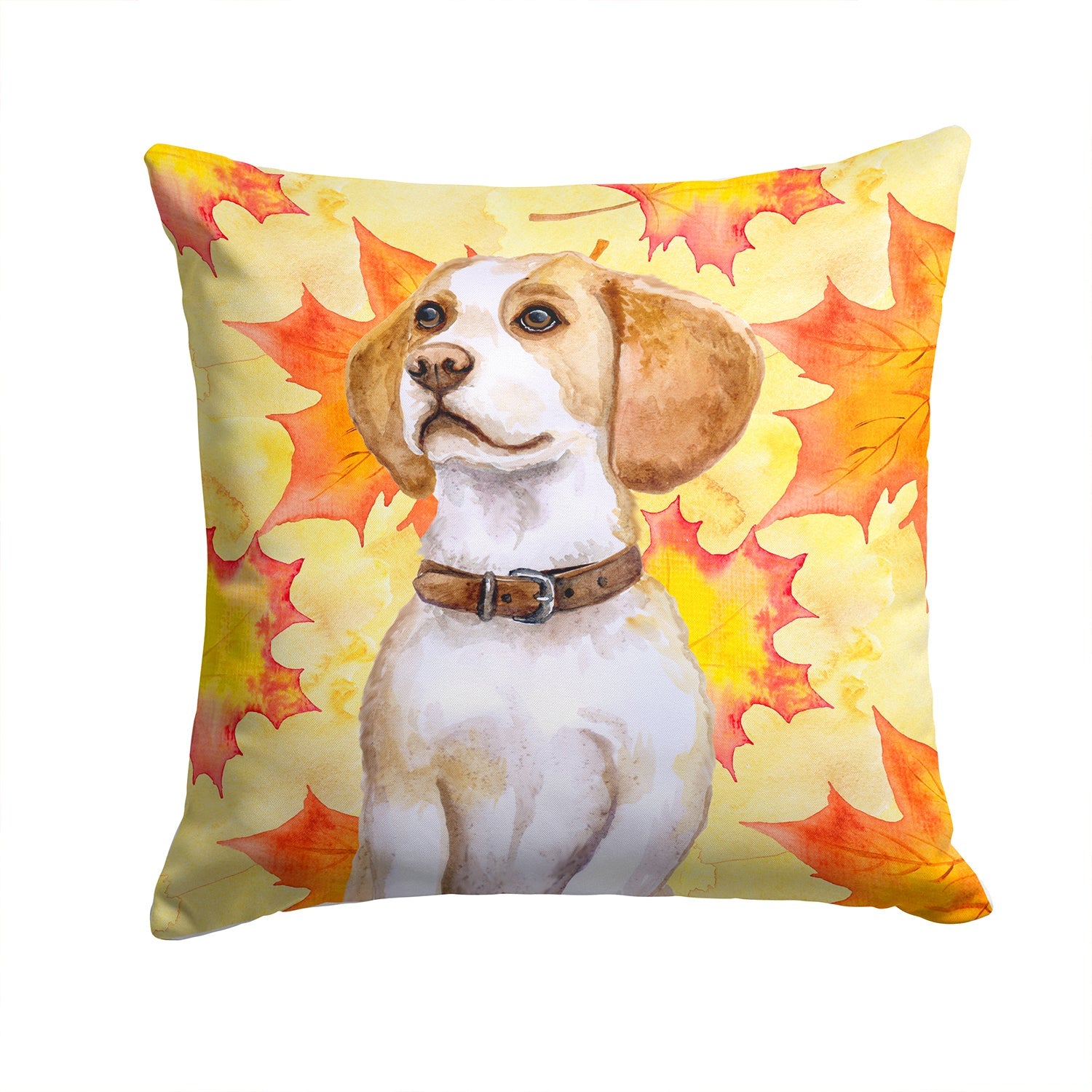 Beagle Fall Decorative Throw Pillow 14x14 Indoor Outdoor Accent Cushion, Fabric Cover with Insert for Sofa, Bed, Porch & Living Room