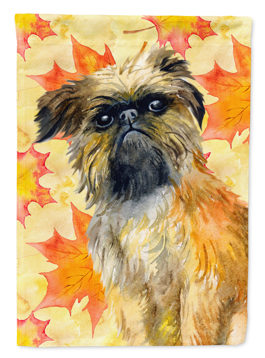 Brussels Griffon Fall House Flag 28x40 Porch Sleeve Pole Decorative Outside Yard Banner Artwork Wall Hanging, Polyester