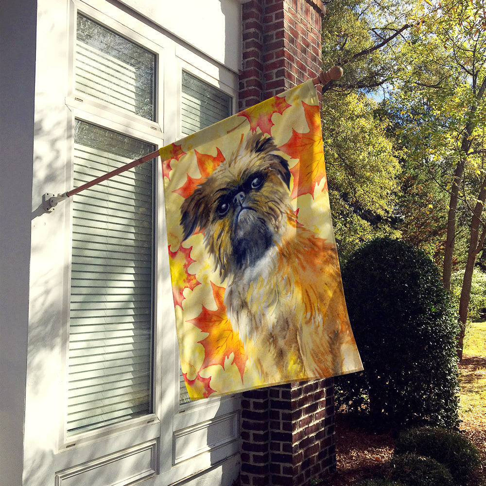 Brussels Griffon Fall House Flag 28x40 Porch Sleeve Pole Decorative Outside Yard Banner Artwork Wall Hanging, Polyester