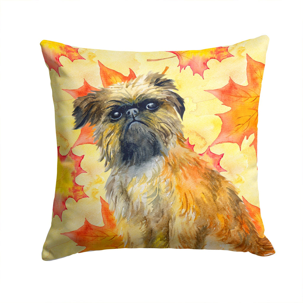 Brussels Griffon Fall Decorative Throw Pillow 14x14 Indoor Outdoor Accent Cushion, Fabric Cover with Insert for Sofa, Bed, Porch & Living Room