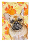 French Bulldog Fall House Flag 28x40 Porch Sleeve Pole Decorative Outside Yard Banner Artwork Wall Hanging, Polyester