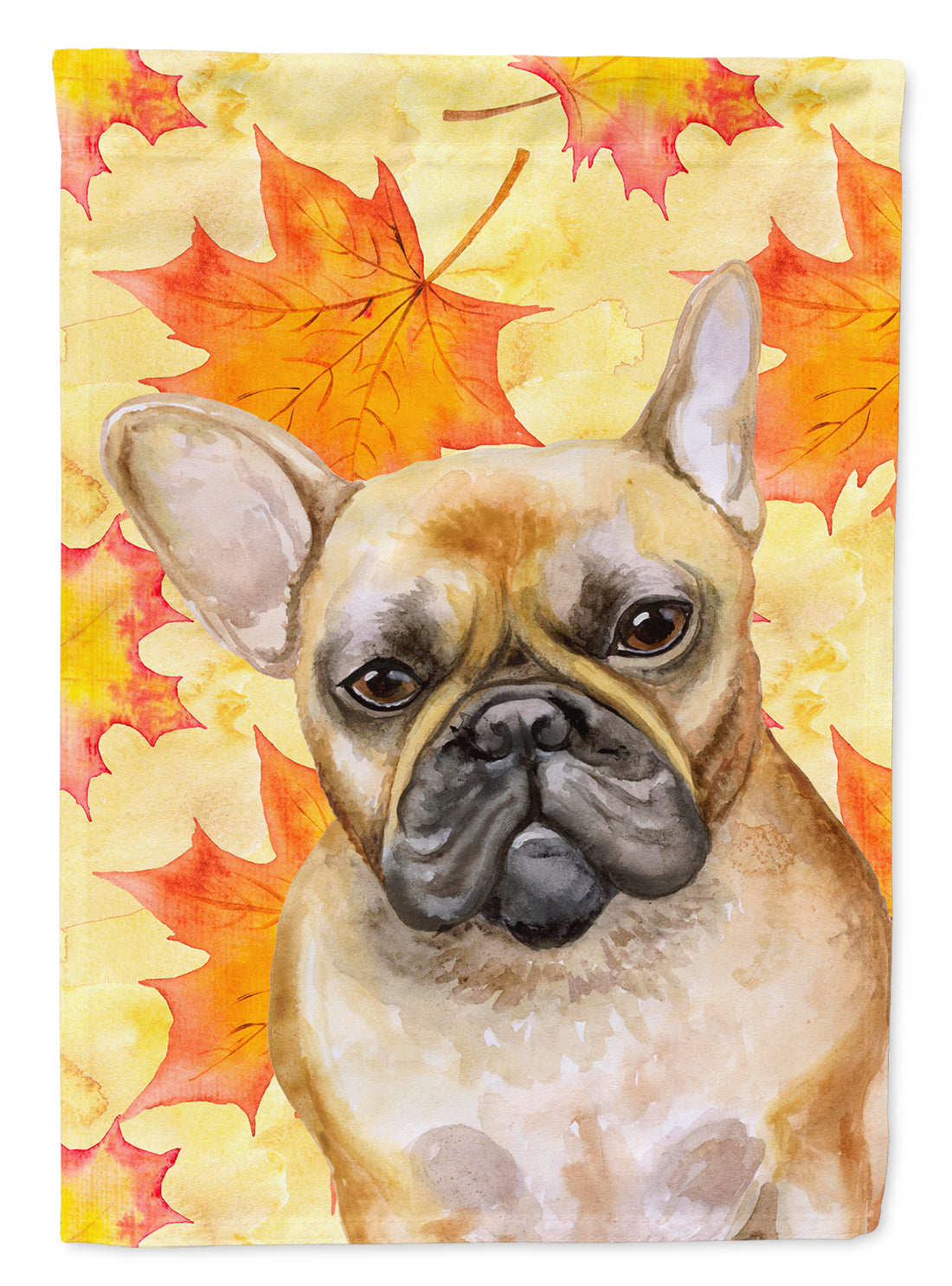 French Bulldog Fall House Flag 28x40 Porch Sleeve Pole Decorative Outside Yard Banner Artwork Wall Hanging, Polyester