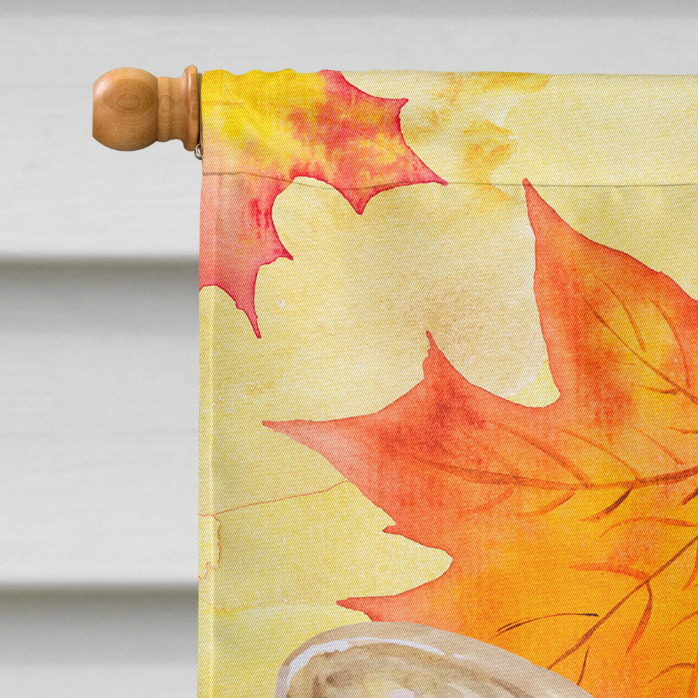 French Bulldog Fall House Flag 28x40 Porch Sleeve Pole Decorative Outside Yard Banner Artwork Wall Hanging, Polyester