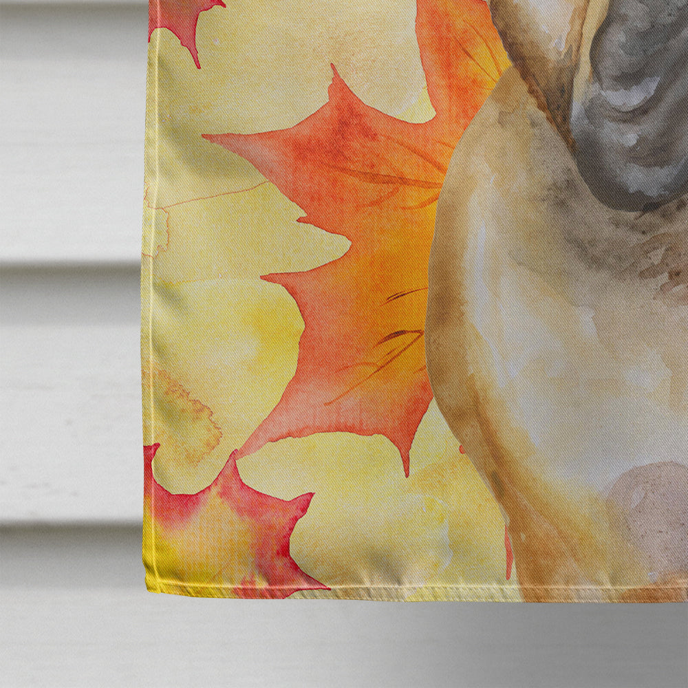 French Bulldog Fall House Flag 28x40 Porch Sleeve Pole Decorative Outside Yard Banner Artwork Wall Hanging, Polyester