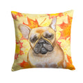 French Bulldog Fall Decorative Throw Pillow 14x14 Indoor Outdoor Accent Cushion, Fabric Cover with Insert for Sofa, Bed, Porch & Living Room