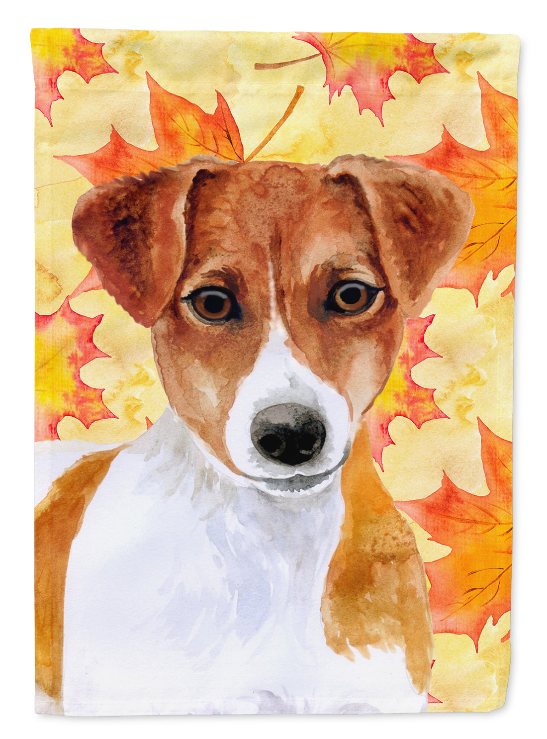 Jack Russell Terrier Fall House Flag 28x40 Porch Sleeve Pole Decorative Outside Yard Banner Artwork Wall Hanging, Polyester