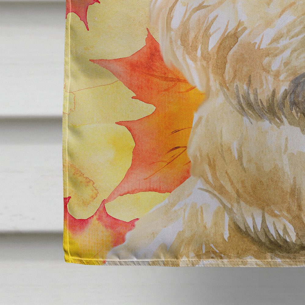 Cairn Terrier Fall House Flag 28x40 Porch Sleeve Pole Decorative Outside Yard Banner Artwork Wall Hanging, Polyester