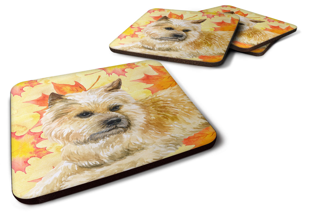 Cairn Terrier Fall Foam Coasters Set of 4 Cup Coasters for Indoor Outdoor, Tabletop Protection, Anti Slip, Mouse pad Material
