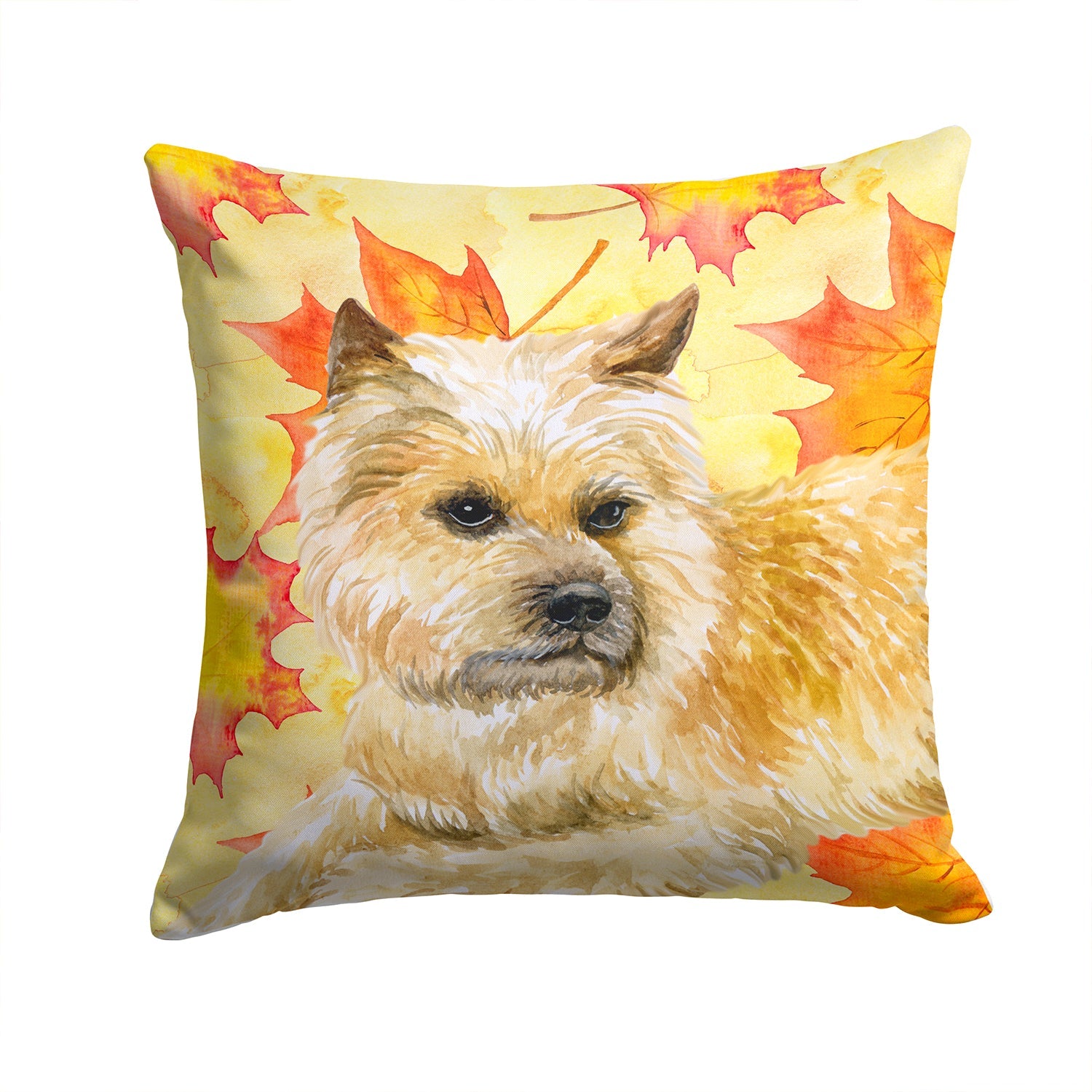 Cairn Terrier Fall Decorative Throw Pillow 14x14 Indoor Outdoor Accent Cushion, Fabric Cover with Insert for Sofa, Bed, Porch & Living Room