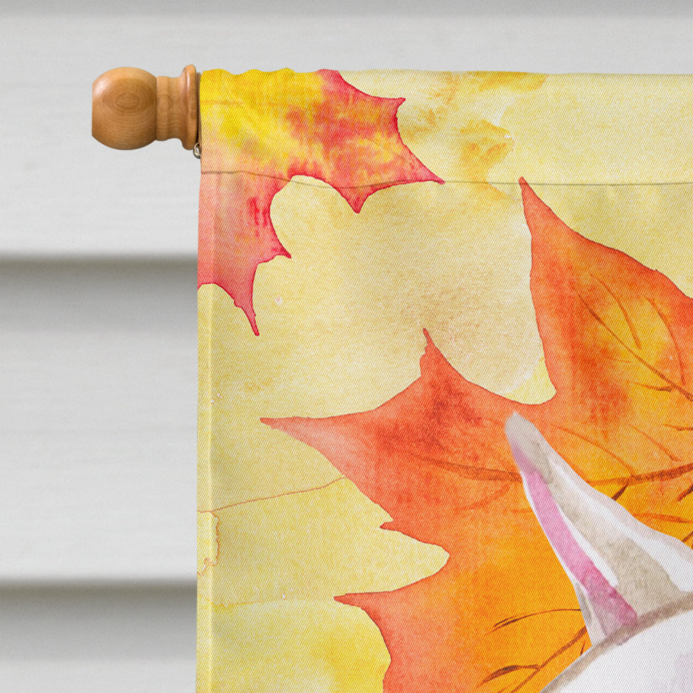 Bull Terrier Fall House Flag 28x40 Porch Sleeve Pole Decorative Outside Yard Banner Artwork Wall Hanging, Polyester