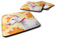 Bull Terrier Fall Foam Coasters Set of 4 Cup Coasters for Indoor Outdoor, Tabletop Protection, Anti Slip, Mouse pad Material