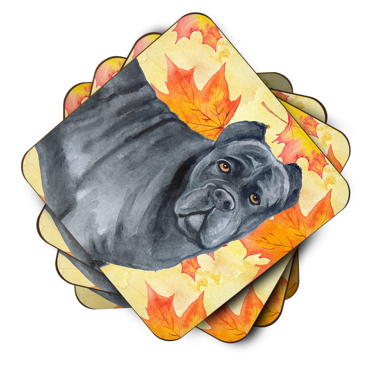 Cane Corso Fall Foam Coasters Set of 4 Cup Coasters for Indoor Outdoor, Tabletop Protection, Anti Slip, Mouse pad Material
