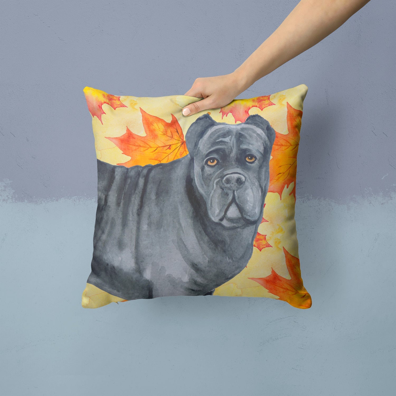 Cane Corso Fall Decorative Throw Pillow 14x14 Indoor Outdoor Accent Cushion, Fabric Cover with Insert for Sofa, Bed, Porch & Living Room