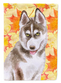 Siberian Husky Grey Fall House Flag 28x40 Porch Sleeve Pole Decorative Outside Yard Banner Artwork Wall Hanging, Polyester