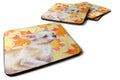 Chihuahua Leg up Fall Foam Coasters Set of 4 Cup Coasters for Indoor Outdoor, Tabletop Protection, Anti Slip, Mouse pad Material