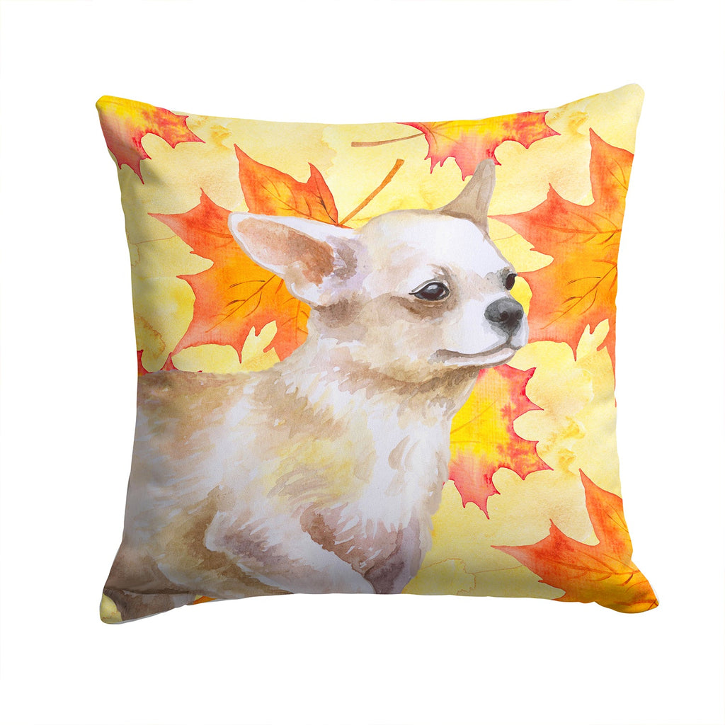 Chihuahua Leg up Fall Decorative Throw Pillow 14x14 Indoor Outdoor Accent Cushion, Fabric Cover with Insert for Sofa, Bed, Porch & Living Room