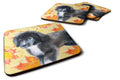 Newfoundland Puppy Fall Foam Coasters Set of 4 Cup Coasters for Indoor Outdoor, Tabletop Protection, Anti Slip, Mouse pad Material