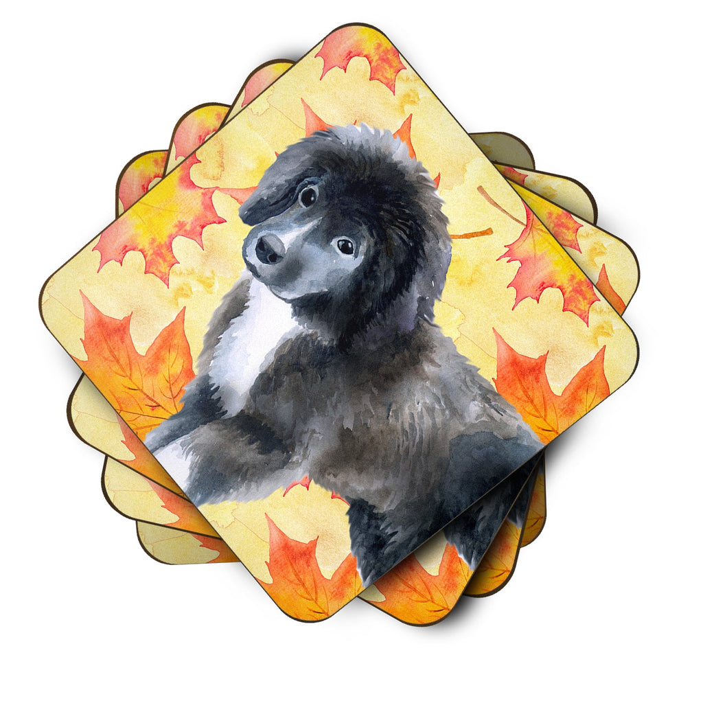 Newfoundland Puppy Fall Foam Coasters Set of 4 Cup Coasters for Indoor Outdoor, Tabletop Protection, Anti Slip, Mouse pad Material