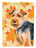 Welsh Terrier Fall House Flag 28x40 Porch Sleeve Pole Decorative Outside Yard Banner Artwork Wall Hanging, Polyester