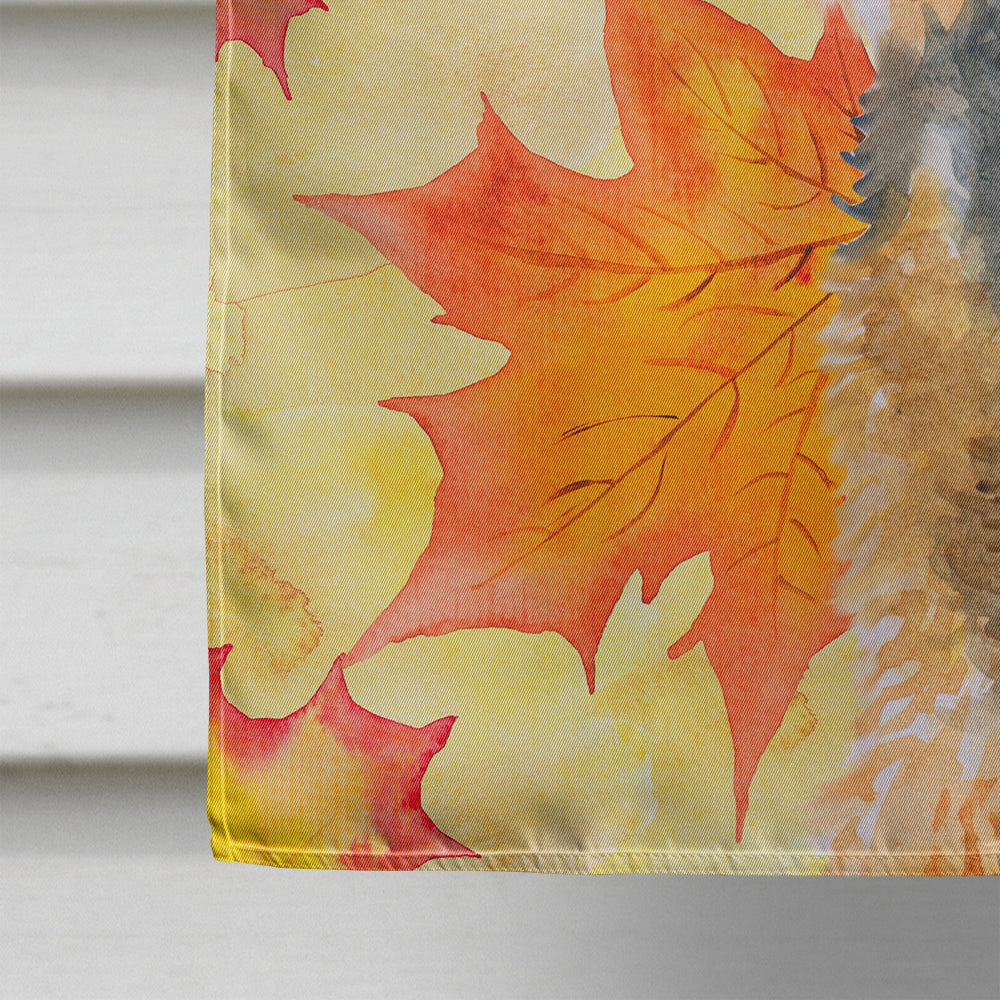 Welsh Terrier Fall House Flag 28x40 Porch Sleeve Pole Decorative Outside Yard Banner Artwork Wall Hanging, Polyester